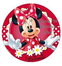 Minnie Mouse Red Personalised Edible Cake Topper Edible Wafer Paper 7.5"