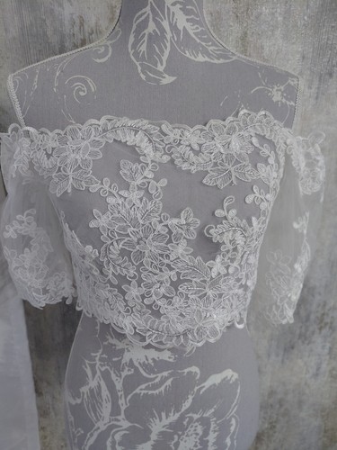 Ivory lace off the shoulder - ivory,