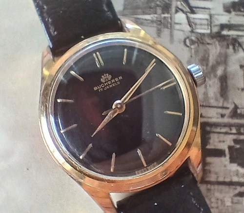 Bucherer black dial gold - black,