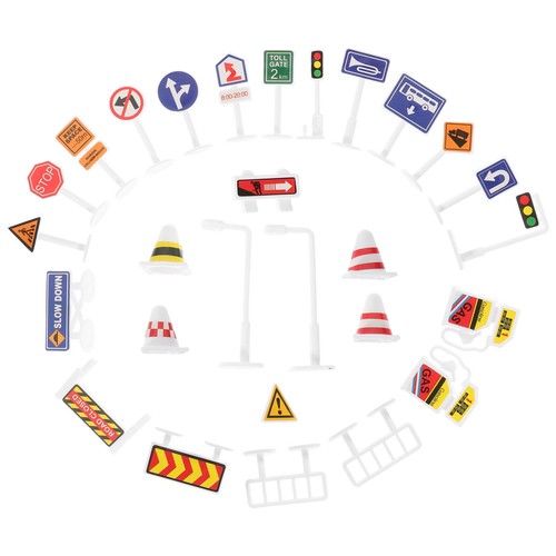 Reusable kids road sign toy - road,