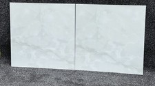 Cut Sample 600x600mm Light Grey Marble Effect Gloss Porcelain Tile Wall & Floor