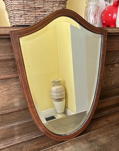 Vintage bevelled shield mirror - vintage,