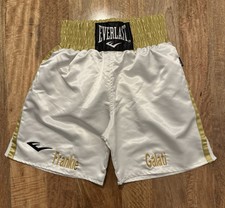 Frankie Galati Spud Shed Charity Event Everlast Boxing Trunks Men M White Shorts