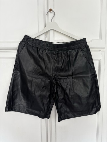 Black shiny faux - black,