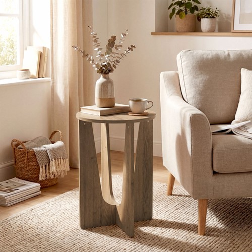 Round side table rustic - round,