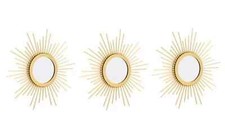 Set of 3 Gold Sunburst Wall
