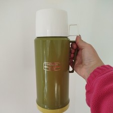 Vintage Green Thermos Flask 1