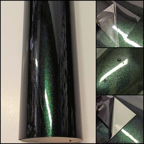 Black midnight green sparkle - green,