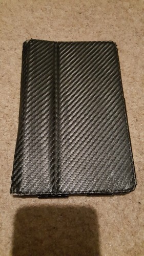 Black leather look - black,