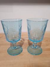 2 Blue Wine/Gin  Glasses