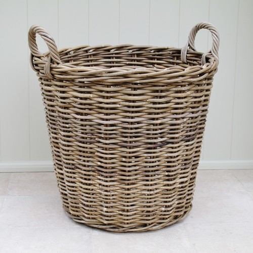Grey buff rattan round - grey,