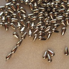 100 - 500 Teardrop Beads Imitation Faux Pearl, Metallic 10 x 6mm Craft Jewellery