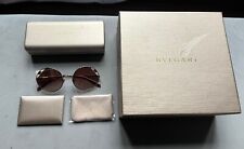 Bvlgari Serpenteyes BV6159 278/13 Womens Round Gold Mirrored Metal Sunglasses