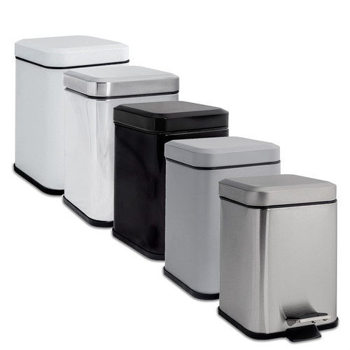 Square bathroom pedal bin - bathroom,