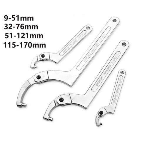 Hook spanner adjustable - hook,