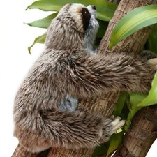 13.7" SLOTH PLUSH ANIMAL LYING THREE TOED CUDDLY SOFT STUFFED HANDCRAFT TOY GIFT