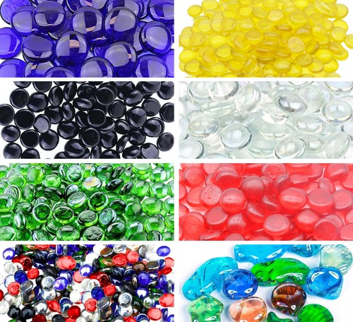Round glass pebbles - glass, stones
