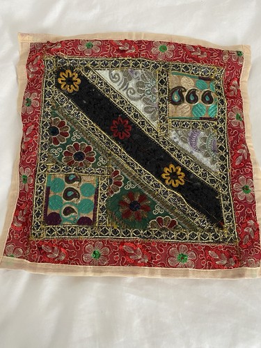 Indian cotton patchwork pillow - indian,
