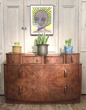 ART DECO BURR WALNUT SIDEBOARD