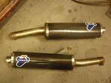DUCATI MONSTER 750 TERMIGNONI  CARBON FIBRE SILENCERS EXHAUST PIPES SLIP ON CANS