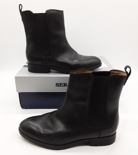 Sebago nashoba black leather - black,