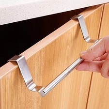 Towel Rail Cupboard Hanger Bar Over Door Kitchen Rack Bathroom Tea Hook Holder