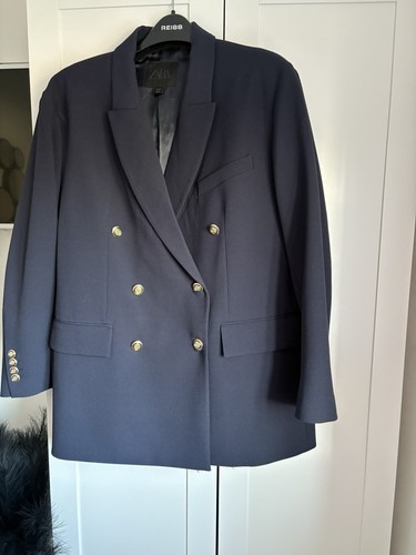 Zara navy double - zara, breasted