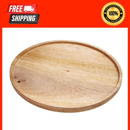Round wooden serving tray - serving,
