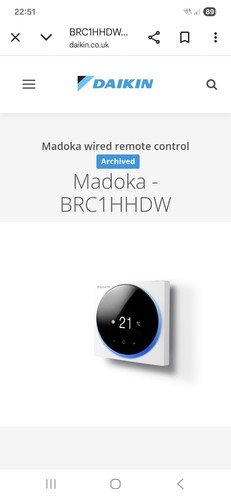 Brc1hhdaw daikin modoka - brc1hhdaw, wired