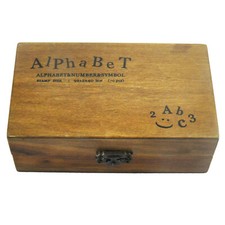 70PCS RETRO WOODEN RUBBER UPPER LOWER CASE ALPHABET LETTERS NUMBERS STAMPS SET