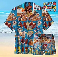 Ice Cream Shirts For Men 3d Printed Men's Hawaiian Shirt, Ice Cream Ugly Shirt
