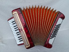 HOHNER STUDENT 40 Bass PIANO ACCORDION W GERMANY ACCORDION Red Vintage Old Rare