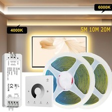 10M 20M 24V COB LED Strip White High Density Room Dimmable Light RF Touch Remote