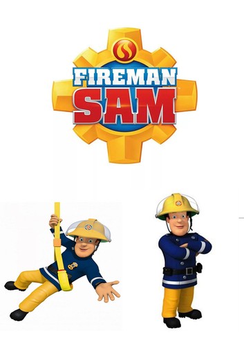 Fireman sam logo cake front - logo,