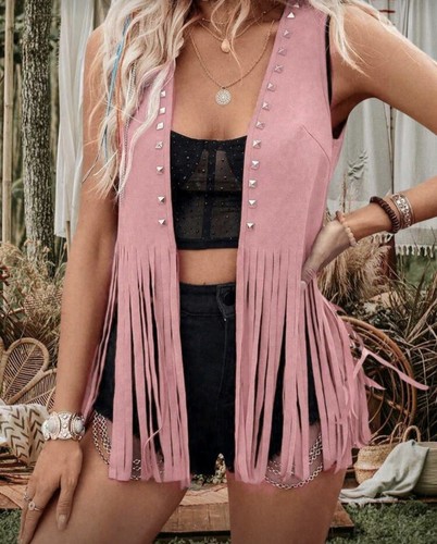 Womens tassel fringed vest - tassel,