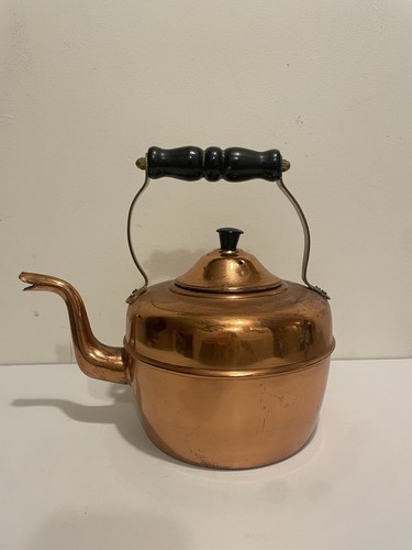 Vintage brass copper kettle - vintage,