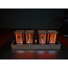 RGB Nixie Tube Clock LED Desktop Clock Alarm Clock Glow Tube Decor