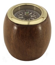 Compass Made of Brass/Acacia Wood Sea-Club