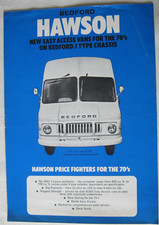 BEDFORD J TYPE HAWSON BODIED COMMERCIALS BROCHURE 2 PAGE.