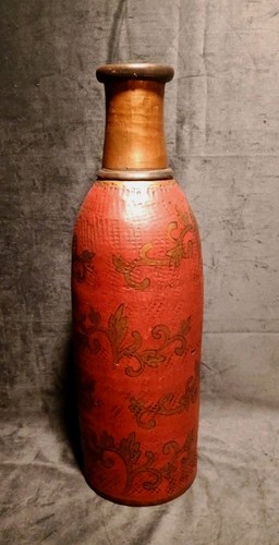 Chinoiserie floor vase red - vase, 19"