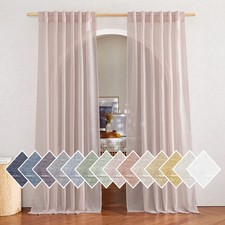 Blush Pink Linen Curtains for