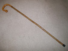 Beautiful New Craftsman Hand Made Shepherds Crook Walking Stick Hazel Shank 13W