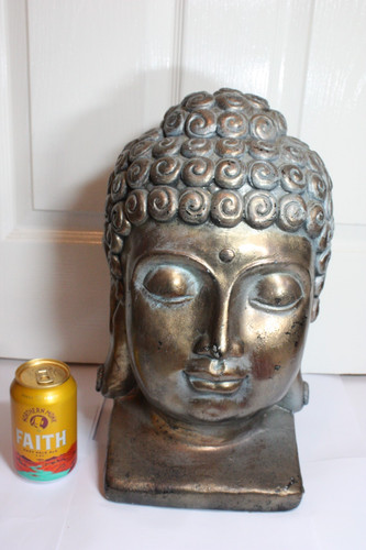 Large bronzed pottery buddha - pottery,