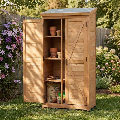 Outdoor wooden storage shed - wooden,