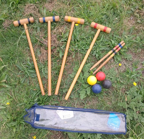 Vintage wooden croquet set - croquet, in