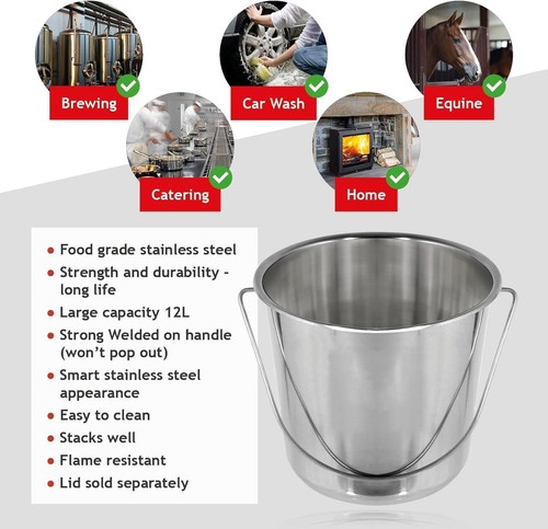 New bucket stainless steel - stainless,