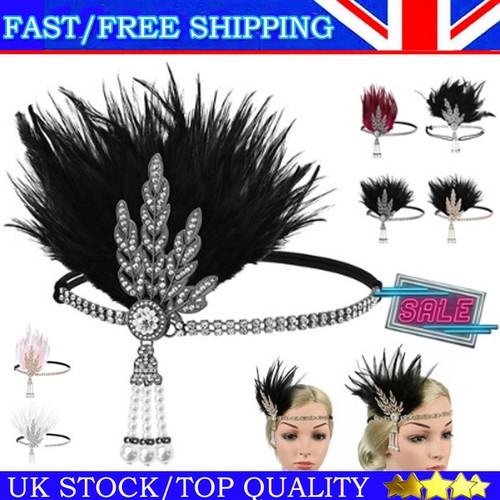 Vintage 1920s feather - vintage, headband