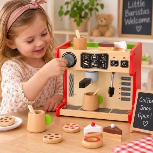 Wooden coffee shop playset - coffee,