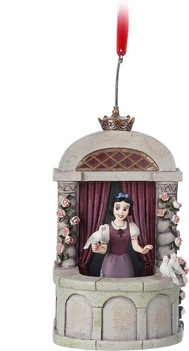 Snow white singing ornament - white,