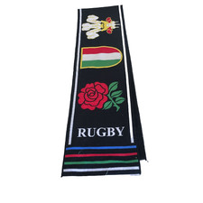 Vintage black Italy rugby graphics scarf|L52 W7|SKU 6409
